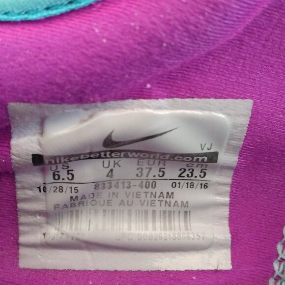 NIKE Free Women's Teal Purple Running Shoes Size 6.5 - Picture 3 of 7